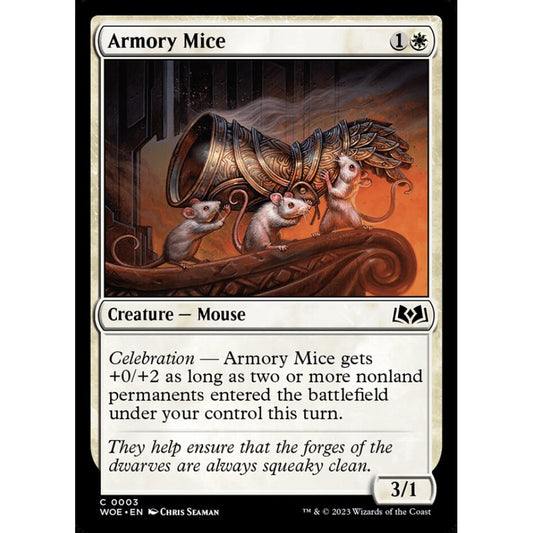 Armory Mice, common, 3, Magic the Gathering, Wilds of Eldraine