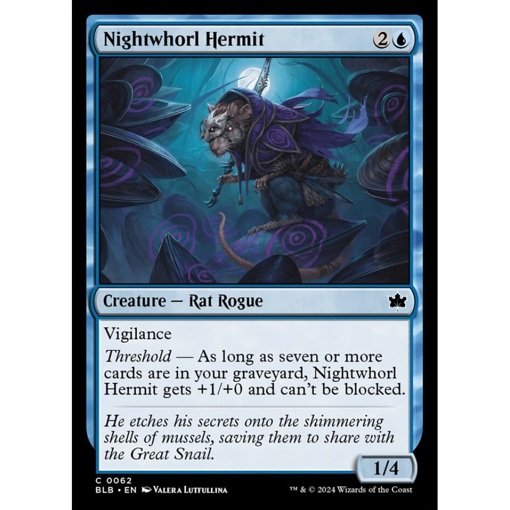 Nightwhorl Hermit, 62, common, Magic: The Gathering, Bloomburrow