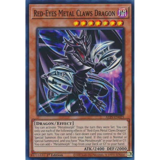 Red-Eyes Metal Claws Dragon ALIN-EN025 Super Super Rare Yu-Gi-Oh Alliance Insight in Art