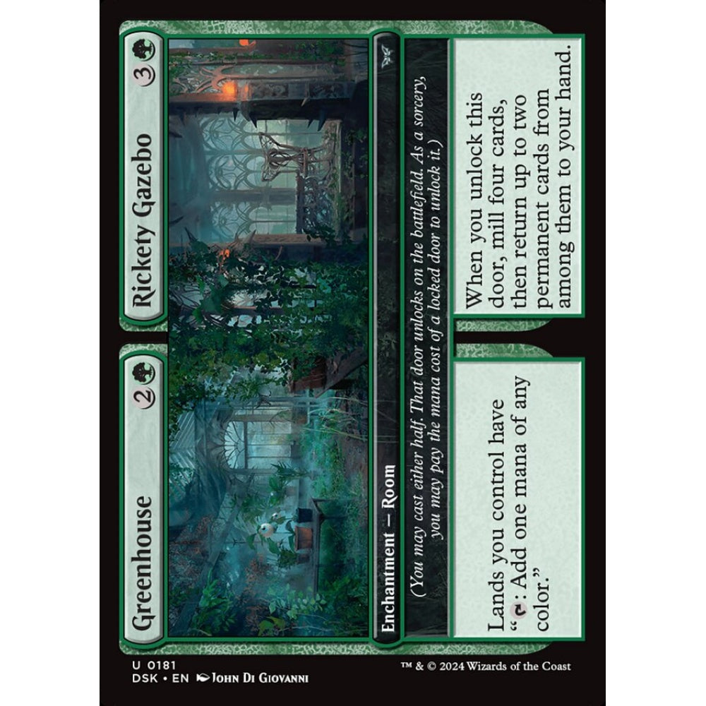 Greenhouse // Rickety Gazebo, 181, uncommon, Magic: The Gathering, Duskmourn: House of Horror