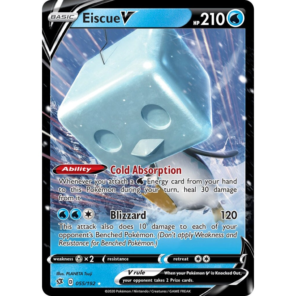 Eiscue V Holo Rare V 055/192 Pokemon Card Game Rebel Clash