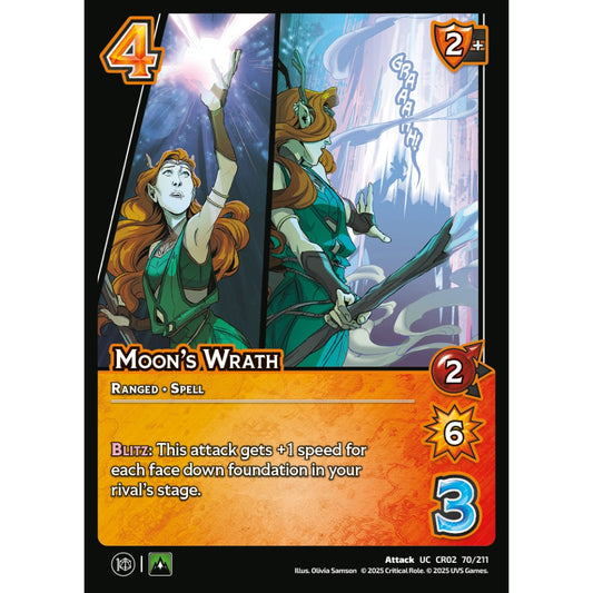Moon’s Wrath, 70/211, CR02, Universus, Critical Role: Heroes Of Exandria, Attack, UC