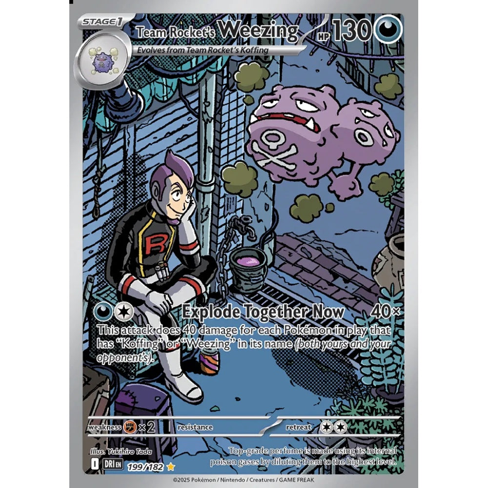 Team Rocket's Weezing Illustration Rare 199/182 Pokemon Card Game Destined Rivals