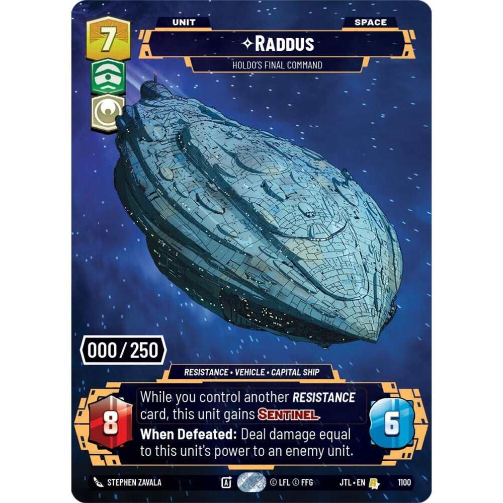 Raddus, R, JTL 1100) Prestige Serialized, Star Wars Unlimited