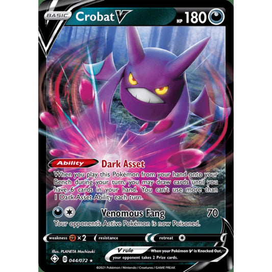 Crobat V Double Rare 044/072 Pokemon Card Game Shining Fates