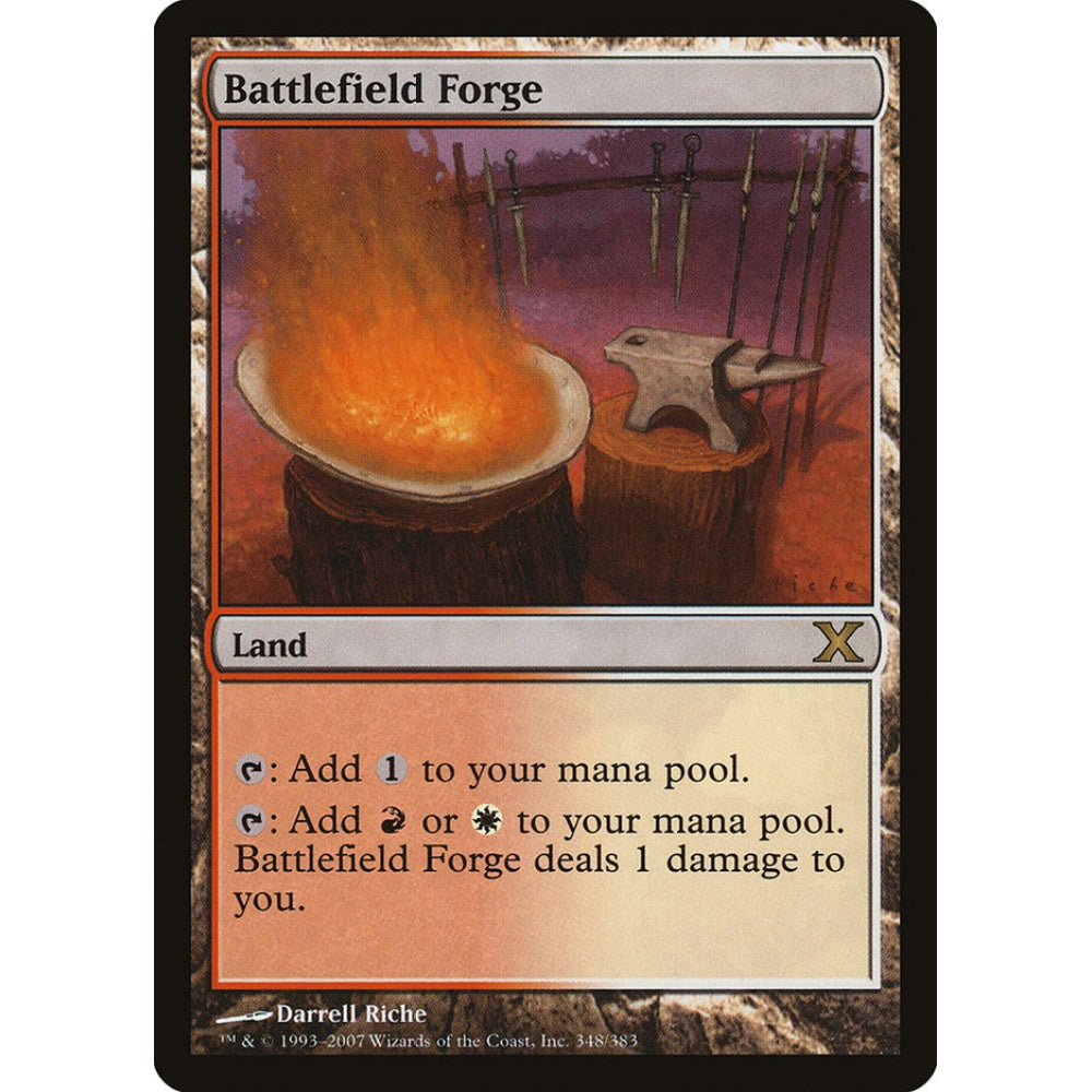 Battlefield Forge rare 348 Magic the Gathering Tenth Edition