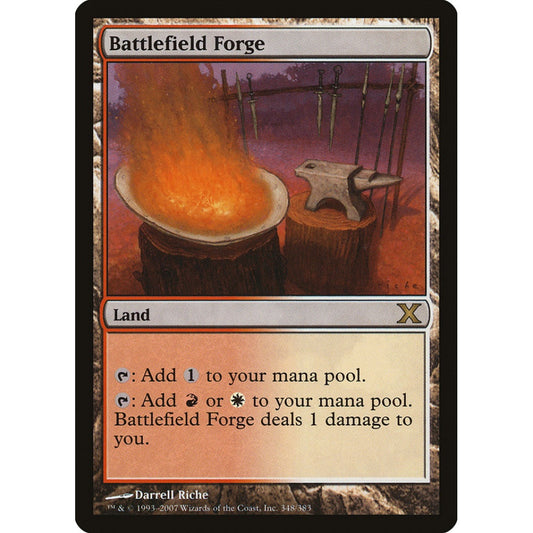 Battlefield Forge rare 348 Magic the Gathering Tenth Edition