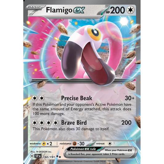 Flamigo ex Double Rare 160/191 Pokemon Card Game Surging Sparks