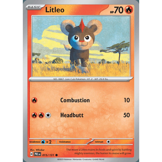 Litleo Common 015/131 Pokemon Card Game Prismatic Evolutions