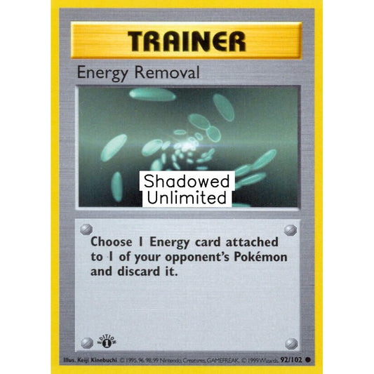 Energy Removal Common 92/102 Pokemon Card Game Base Set