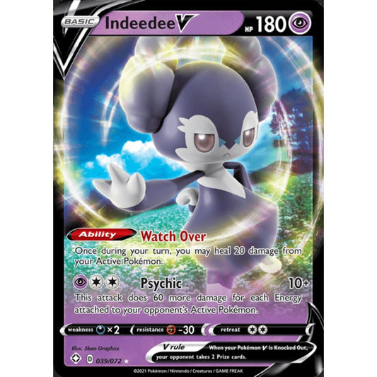 Indeedee V Double Rare 039/072 Pokemon Card Game Shining Fates