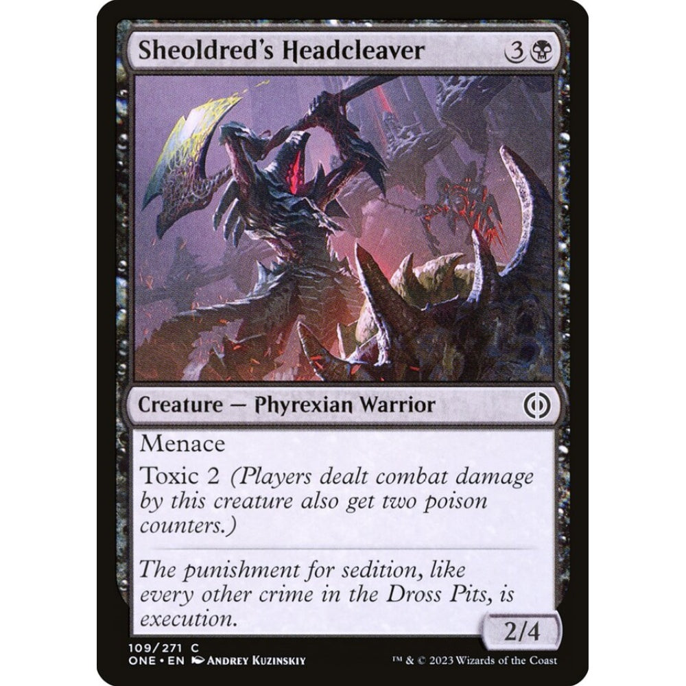 Sheoldred's Headcleaver, common, 109, Magic the Gathering, Phyrexia: All Will Be One
