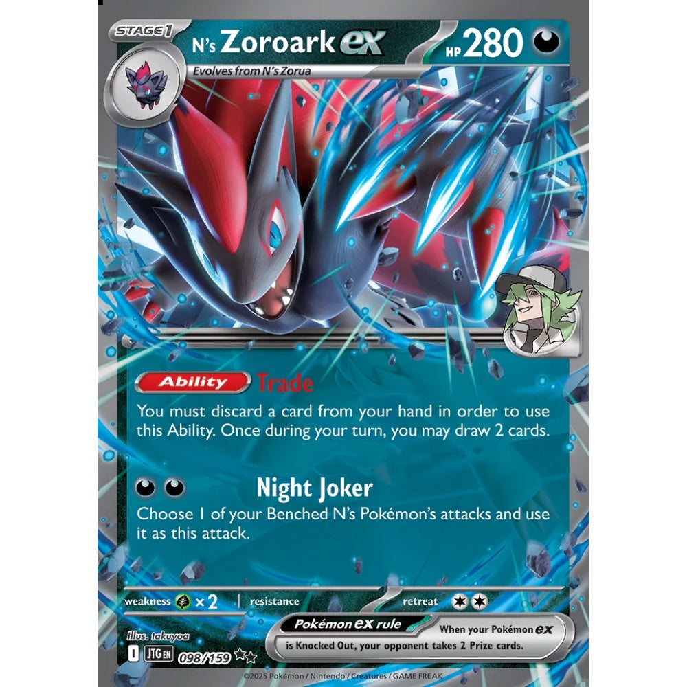 N's Zoroark ex Double Rare 098/159 Pokemon Card Game Journey Together