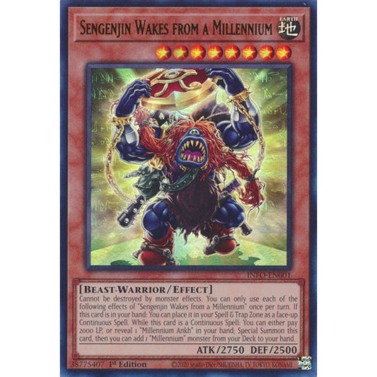 Sengenjin Wakes from a Millennium INFO-EN001 Ultra Ultra Rare Yu-Gi-Oh The Infinite Forbidden in Art