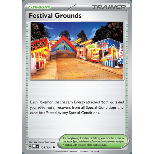 Festival Grounds Uncommon 108/131 Pokemon Card Game Prismatic Evolutions