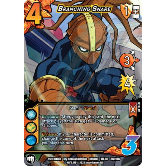 Branching Snare, 36/108, XR-UC, UniVersus, MHA03 Heroes Clash
