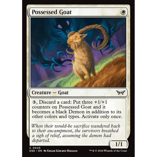 Possessed Goat, 25, common, Magic: The Gathering, Duskmourn: House of Horror