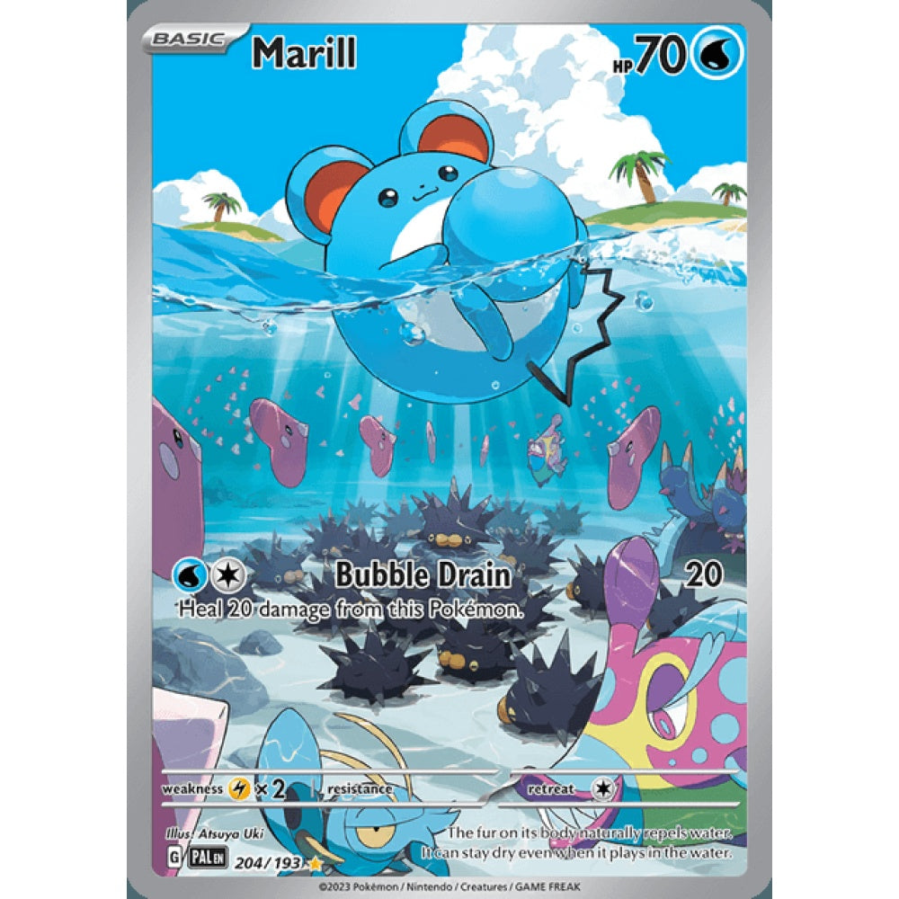 Marill Illustration Rare 204/193 Pokemon Card Game Paldea Evolved