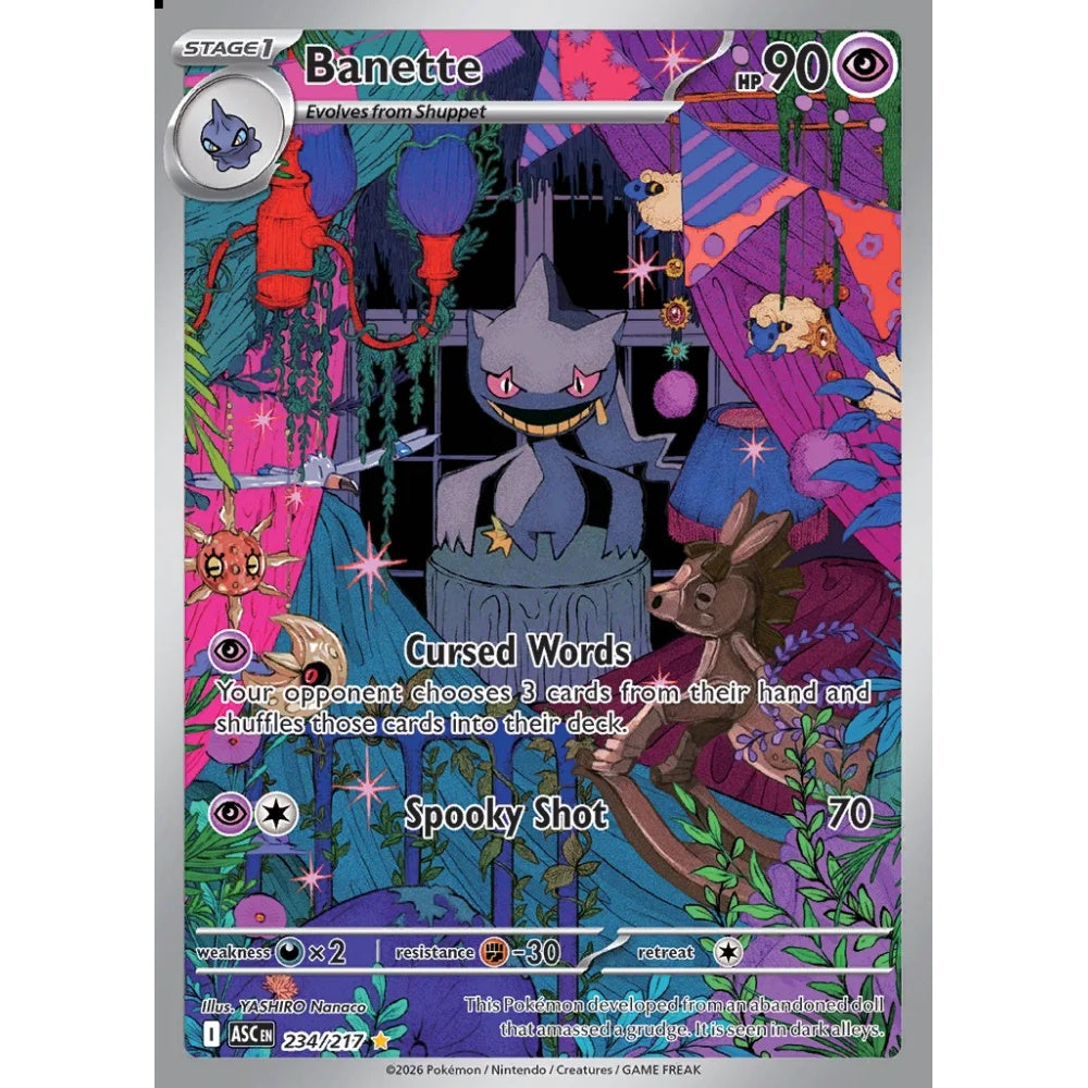 Banette Illustration Rare 234/217 Pokemon Card Game Ascended Heroes
