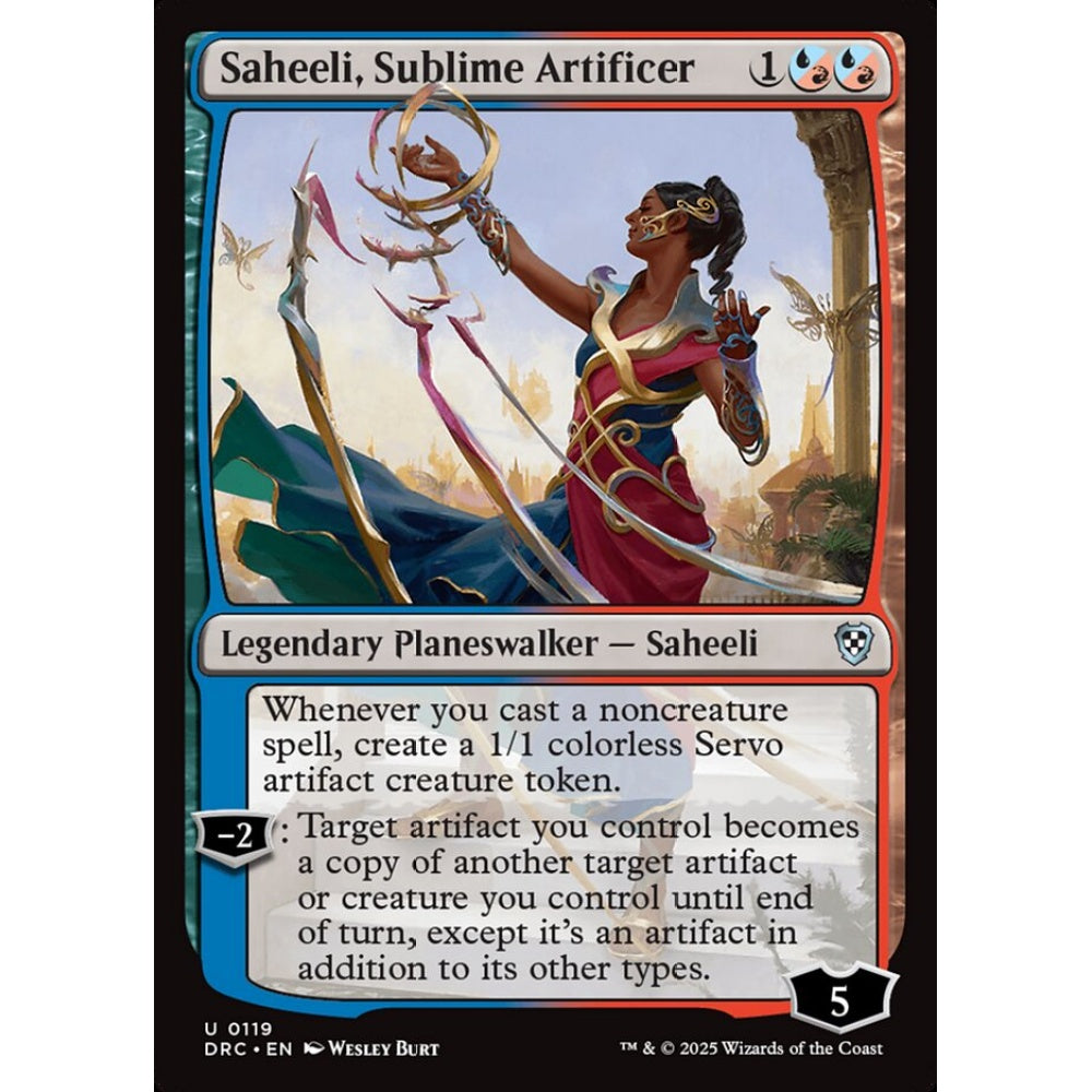 Saheeli, Sublime Artificer, 119, uncommon, Magic: The Gathering, Aetherdrift Commander