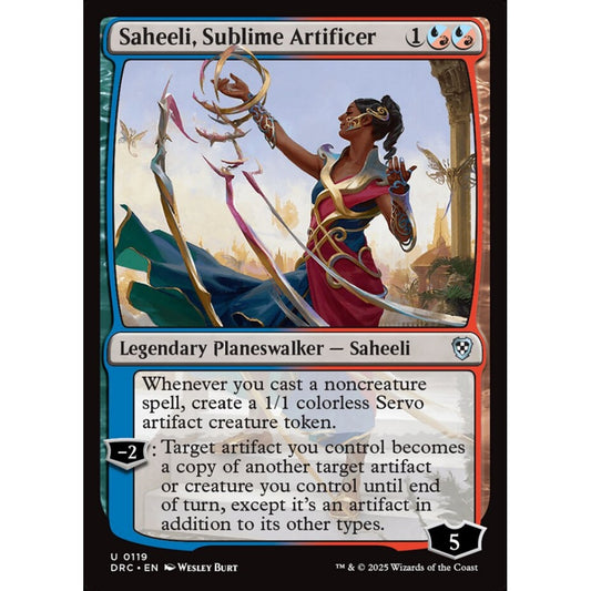 Saheeli, Sublime Artificer, 119, uncommon, Magic: The Gathering, Aetherdrift Commander