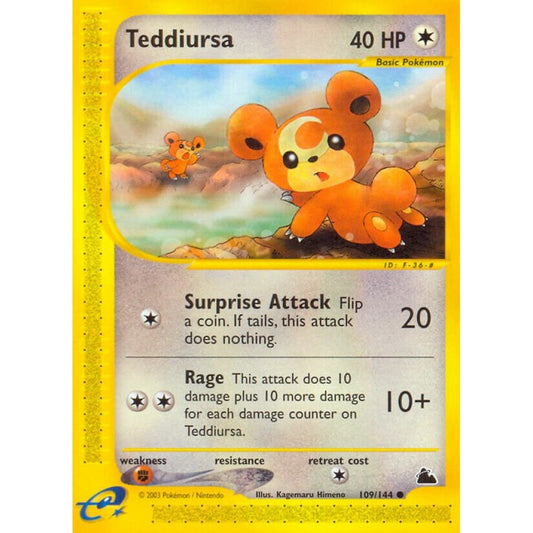 Teddiursa Common 109/144 Pokemon Card Game Skyridge