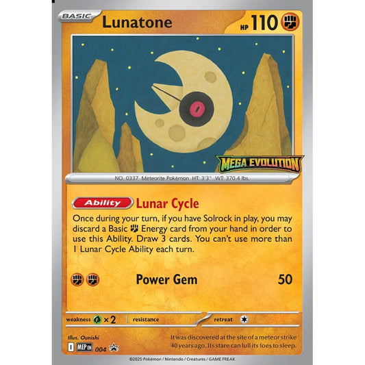 Lunatone Promo 4 Pokemon Card Game Mega Evolution Promos