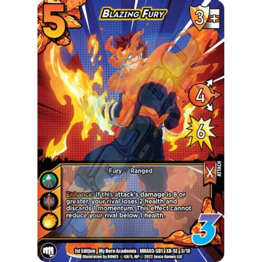 Blazing Fury, 3/18, XR-SE, UniVersus, MHA03 Heroes Clash