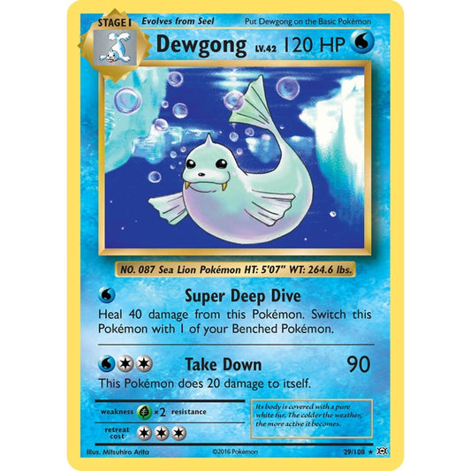 Dewgong Rare 29/108 Pokemon Card Game Evolutions