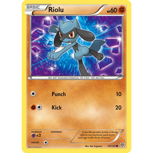 Riolu Common 75/135 Pokemon Card Game Plasma Storm