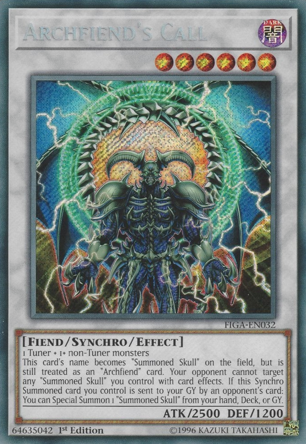 Archfiend's Call FIGA-EN032 Secret Secret Rare Yu-Gi-Oh Fists of the Gadgets in Art