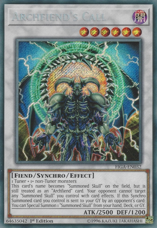 Archfiend's Call FIGA-EN032 Secret Secret Rare Yu-Gi-Oh Fists of the Gadgets in Art