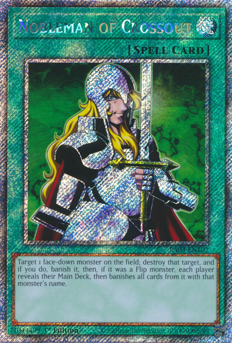 Nobleman of Crossout RA03-EN102 Platinum Platinum Secret Rare Yu-Gi-Oh Quarter Century Bonanza in Art