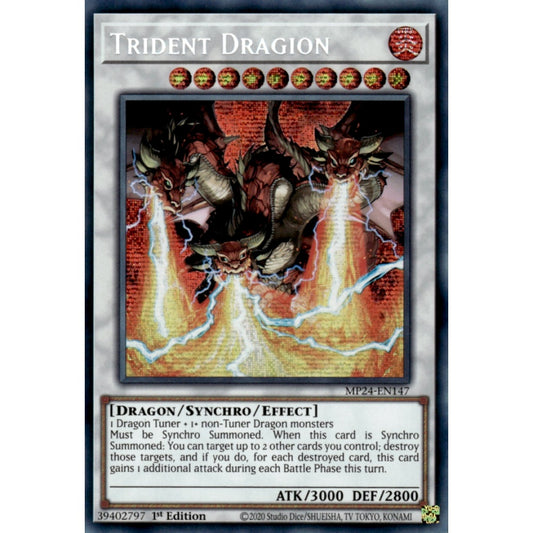 Trident Dragion MP24-EN147 Prismatic Prismatic Secret Rare Yu-Gi-Oh 25th Anniversary Tin: Dueling Mirrors in Art