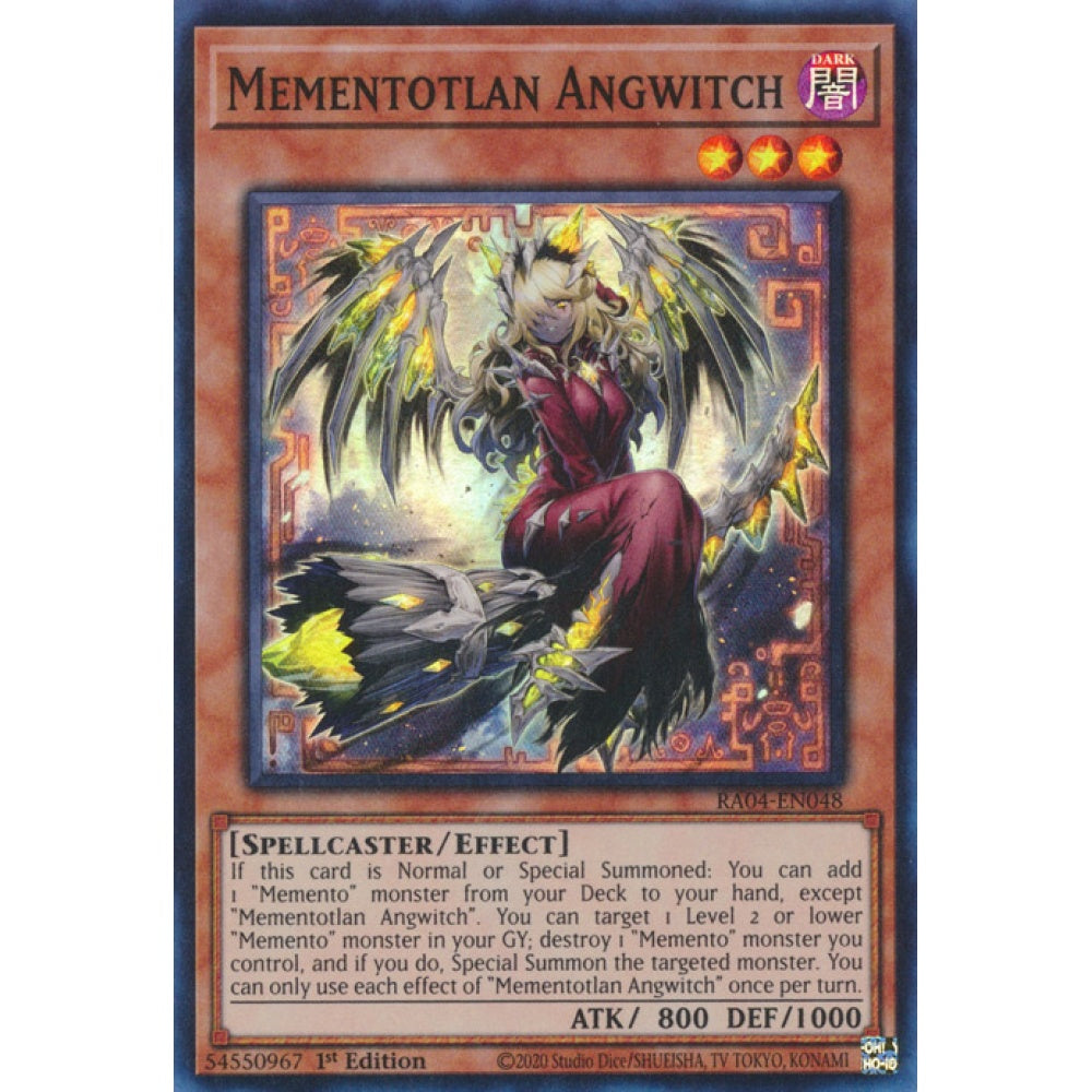 Mementotlan Angwitch RA04-EN048 QCR Quarter Century Secret Rare Yu-Gi-Oh Quarter Century Stampede in Art