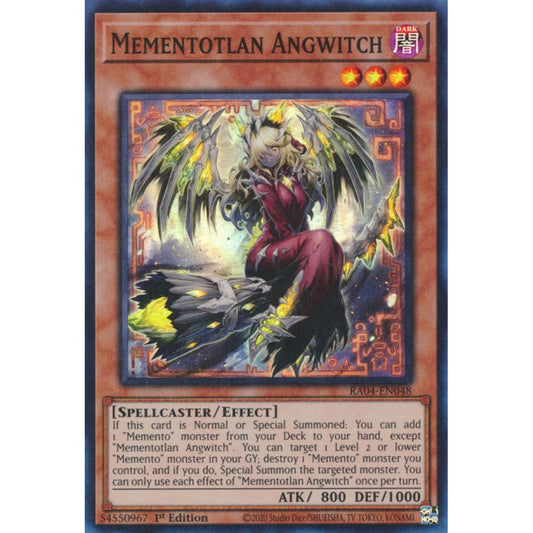 Mementotlan Angwitch RA04-EN048 QCR Quarter Century Secret Rare Yu-Gi-Oh Quarter Century Stampede in Art