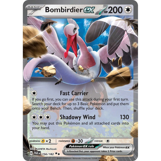 Bombirdier ex Double Rare 156/182 Pokemon Card Game Paradox Rift