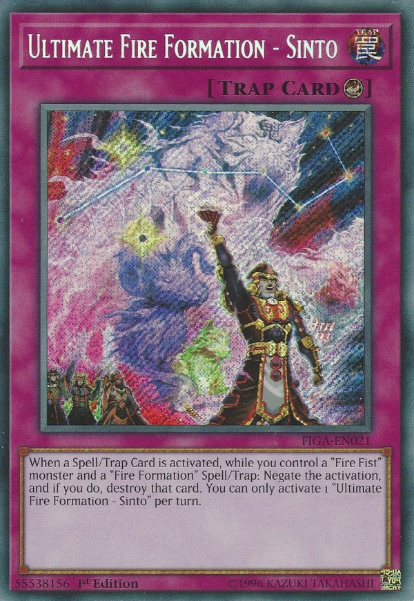 Ultimate Fire Formation - Sinto FIGA-EN021 Secret Secret Rare Yu-Gi-Oh Fists of the Gadgets in Art