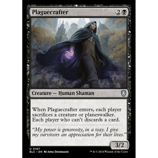 Plaguecrafter, 187, uncommon, Magic: The Gathering, Bloomburrow
