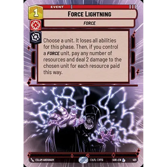 Force Lightning, 401, L, Star Wars Unlimited, Sparks Of Rebellion