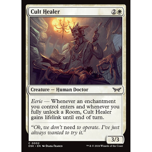 Cult Healer, 2, common, Magic: The Gathering, Duskmourn: House of Horror