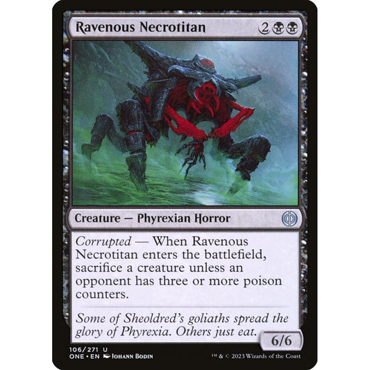 Ravenous Necrotitan, uncommon, 106, Magic the Gathering, Phyrexia: All Will Be One