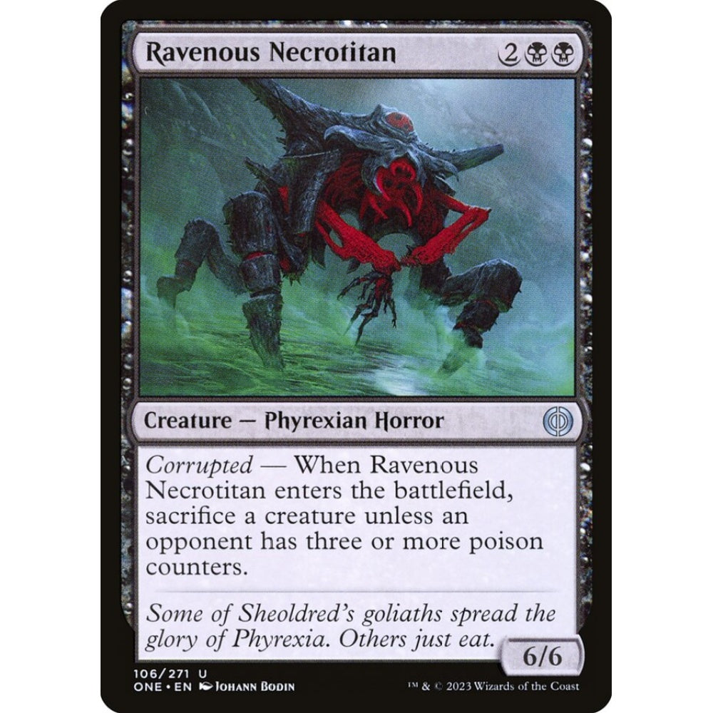 Ravenous Necrotitan, uncommon, 106, Magic the Gathering, Phyrexia: All Will Be One