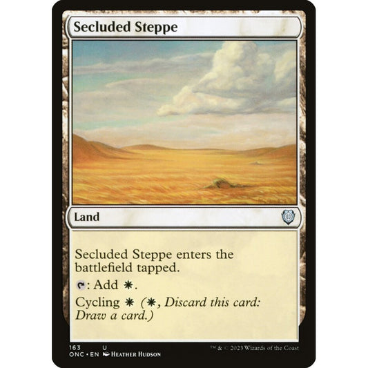 Secluded Steppe, uncommon, 163, Magic the Gathering, Phyrexia: All Will Be One Commander
