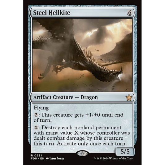 Steel Hellkite, 681, rare, Magic: The Gathering, Foundations