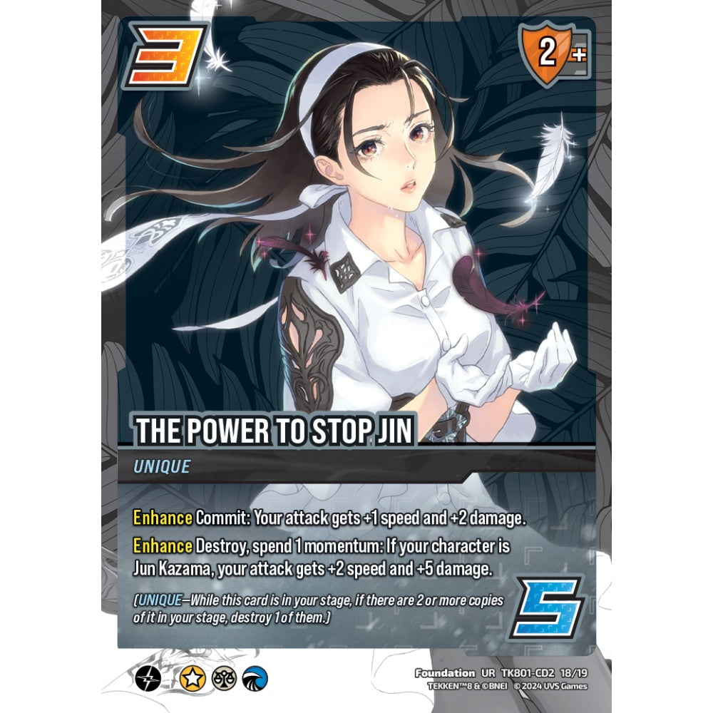 The Power to Stop Jin, 18/19, TK801-CD2, Universus, TEKKEN 8 Clash Decks, Foundation, UR