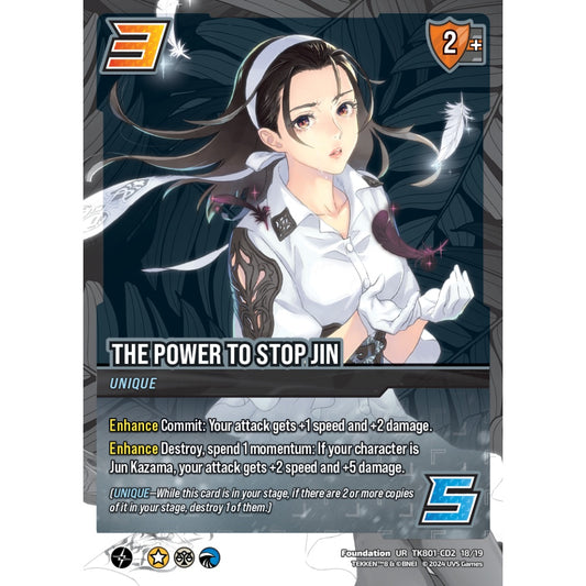 The Power to Stop Jin, 18/19, TK801-CD2, Universus, TEKKEN 8 Clash Decks, Foundation, UR