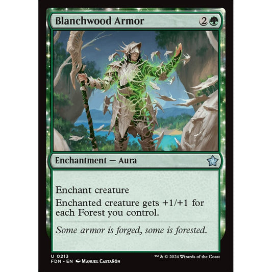 Blanchwood Armor, 213, uncommon, Magic: The Gathering, Foundations