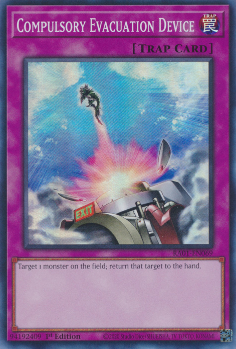 Compulsory Evacuation Device RA01-EN069 Ultra Ultra Rare Yu-Gi-Oh 25th Anniversary Rarity Collection in Art