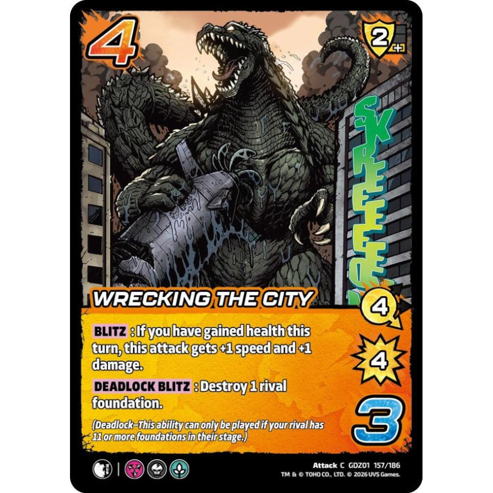 Wrecking the City GDZ01 157/186 GDZ01 Universus Godzilla: Reign of Kaiju Attack C